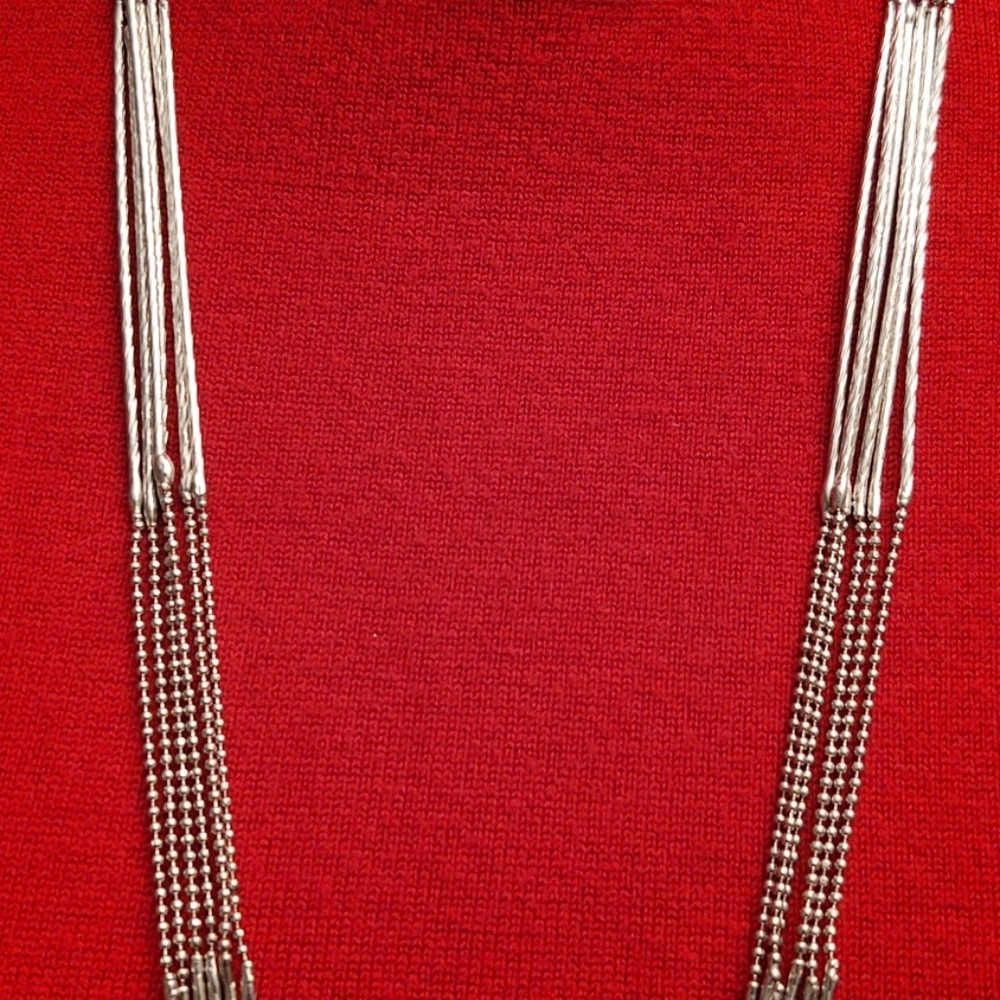 Set of (2) | Vintage Silvertone Fashion Necklace - Picture 8 of 8